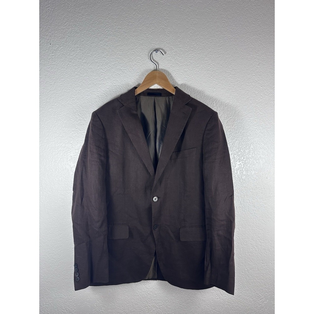 Lauren Ralph Lauren Brown Linen Blend Sport Coat Blazer Mens Large 44R